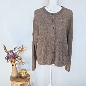 Madewell - Ribbed Knit Mottled Brown Cardigan - M